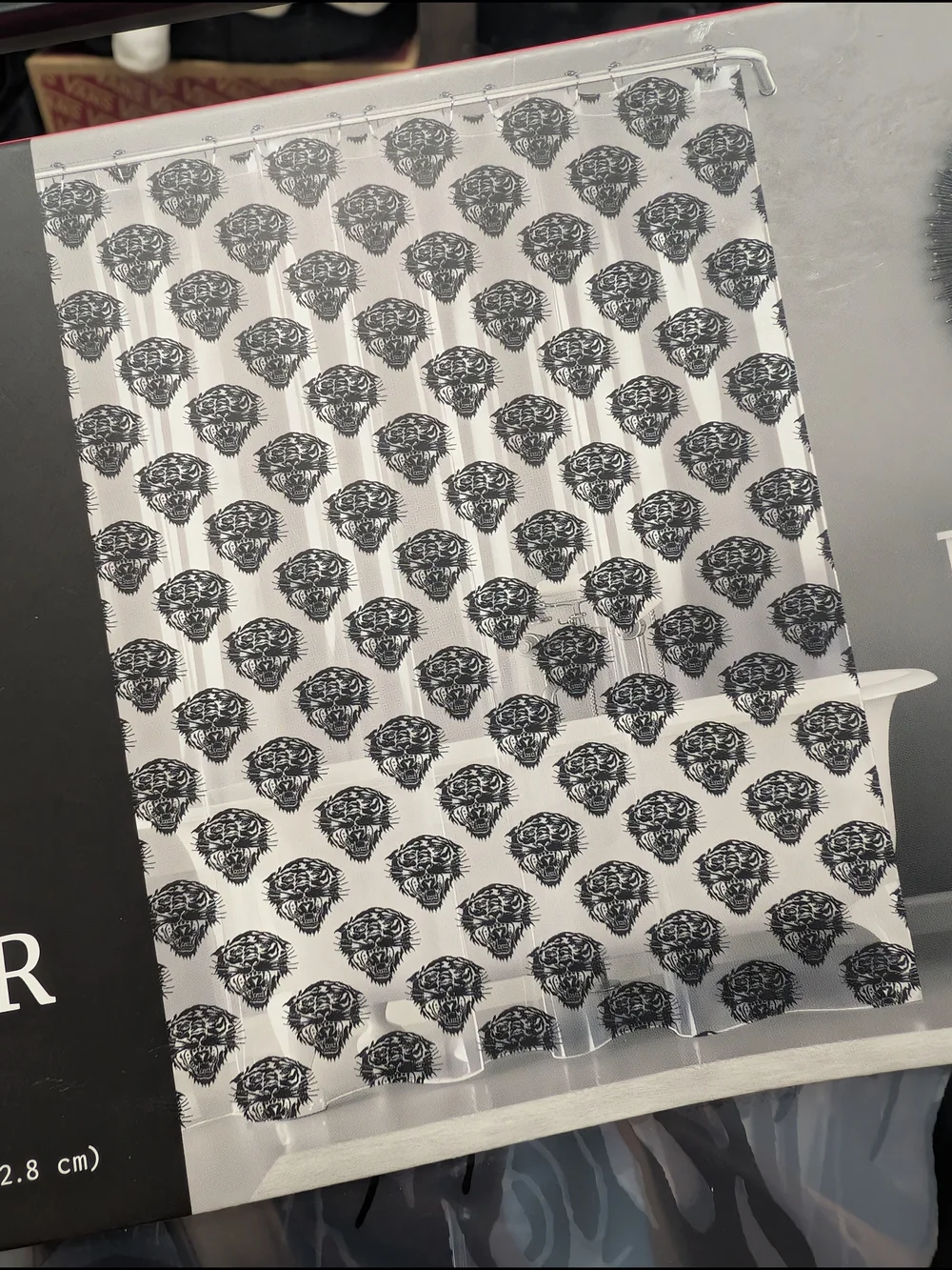 Ed Hardy Clear Shower Liner With Black Tiger